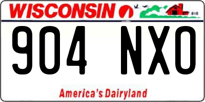 WI license plate 904NXO