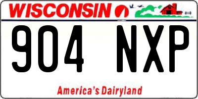 WI license plate 904NXP
