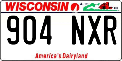 WI license plate 904NXR