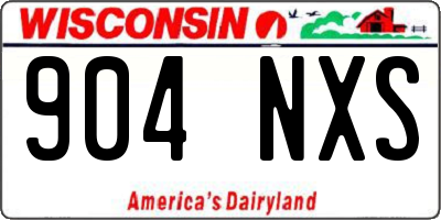 WI license plate 904NXS