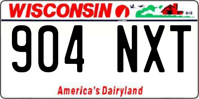 WI license plate 904NXT