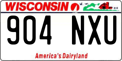 WI license plate 904NXU