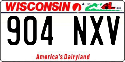 WI license plate 904NXV