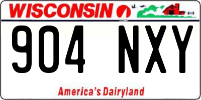WI license plate 904NXY