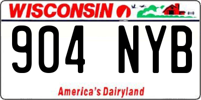 WI license plate 904NYB