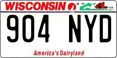 WI license plate 904NYD