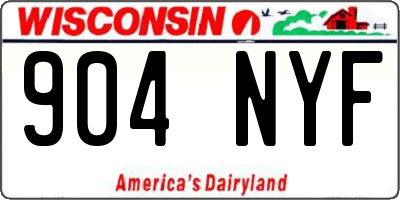 WI license plate 904NYF