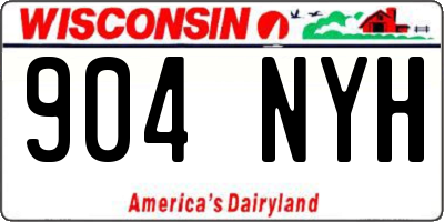 WI license plate 904NYH