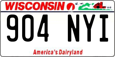 WI license plate 904NYI