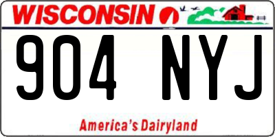 WI license plate 904NYJ