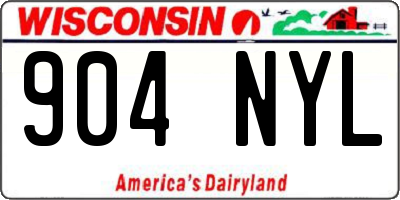 WI license plate 904NYL
