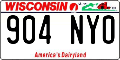 WI license plate 904NYO