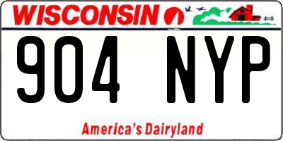 WI license plate 904NYP