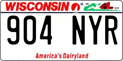 WI license plate 904NYR