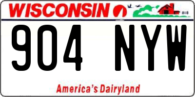 WI license plate 904NYW