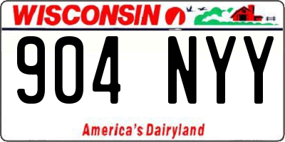 WI license plate 904NYY