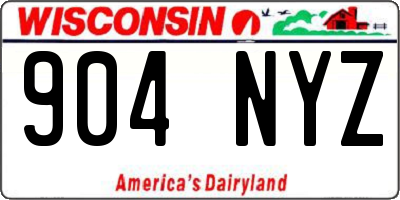 WI license plate 904NYZ