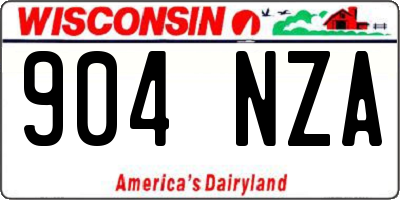 WI license plate 904NZA