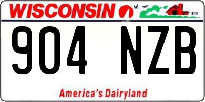 WI license plate 904NZB