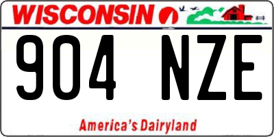 WI license plate 904NZE