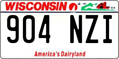 WI license plate 904NZI
