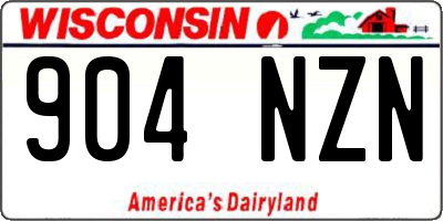 WI license plate 904NZN