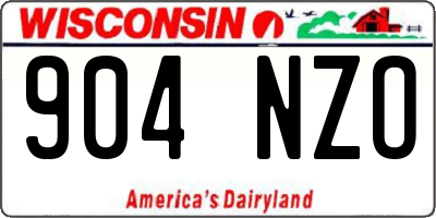 WI license plate 904NZO