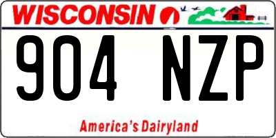 WI license plate 904NZP