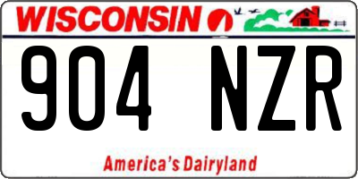 WI license plate 904NZR