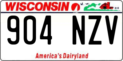 WI license plate 904NZV