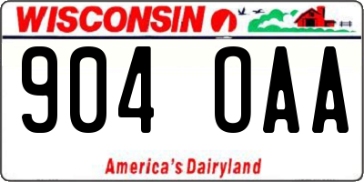 WI license plate 904OAA