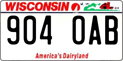 WI license plate 904OAB