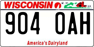 WI license plate 904OAH