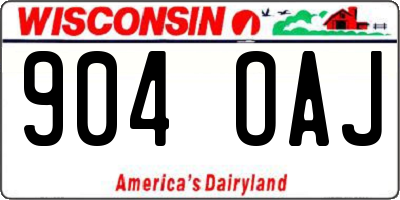 WI license plate 904OAJ