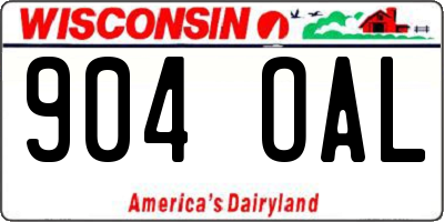 WI license plate 904OAL
