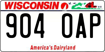 WI license plate 904OAP
