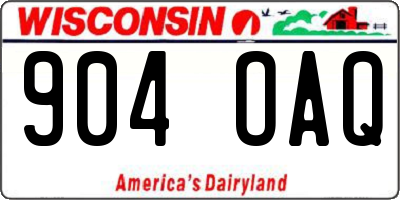 WI license plate 904OAQ