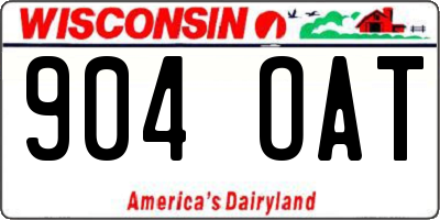 WI license plate 904OAT