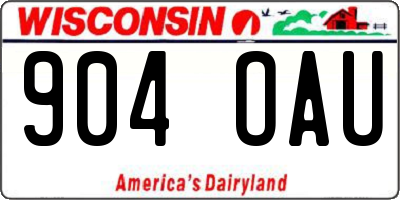 WI license plate 904OAU