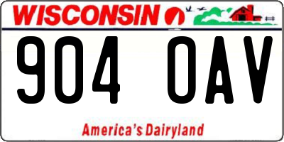 WI license plate 904OAV