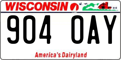 WI license plate 904OAY