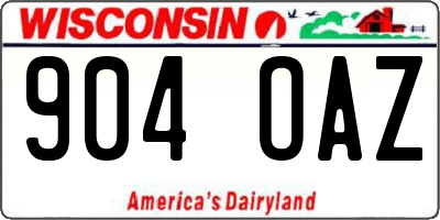 WI license plate 904OAZ