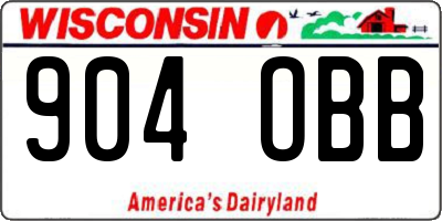 WI license plate 904OBB