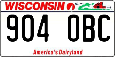 WI license plate 904OBC