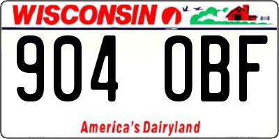 WI license plate 904OBF