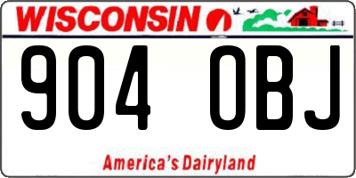 WI license plate 904OBJ