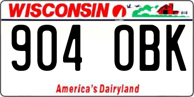 WI license plate 904OBK