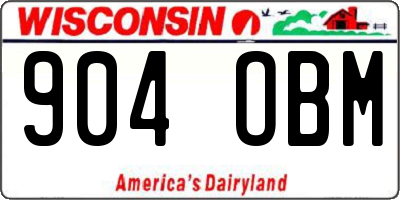 WI license plate 904OBM
