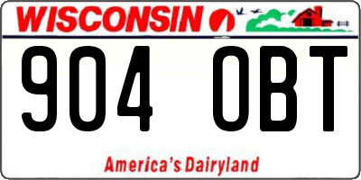 WI license plate 904OBT