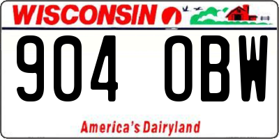 WI license plate 904OBW